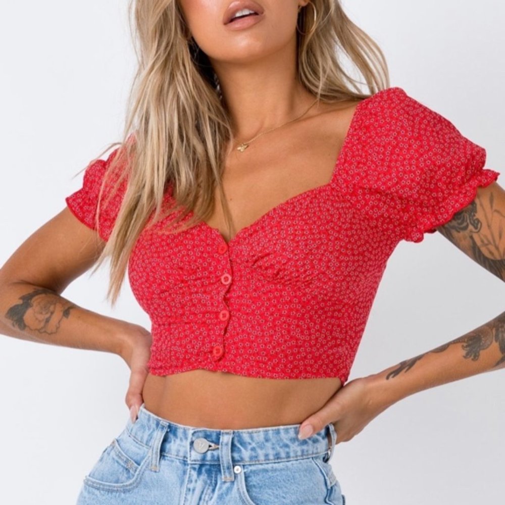 Princess Polly Red Laura Top